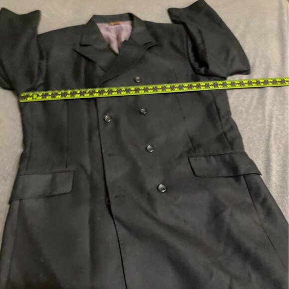 Caravelli Men Blazer Jacket Superior 150s Black Pinstripe Double Breasted Formal - Picture 6 of 14